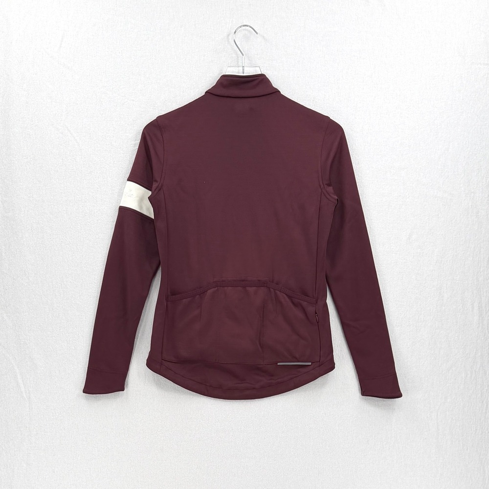 RAPHA Long Sleeve Jersey Women Medium Burgundy Cycling Merino Wool Blend Zip Up - Picture 4 of 16